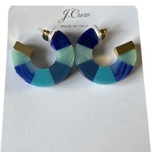 J. Crew Made-in-Italy Mixed Blue Hoop Earrings